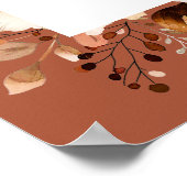 Rustic Fall Terracotta Floral Mariage Affiche de b (Coin)