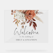 Rustic Fall Terracotta Florals Bienvenue Au Mariag (Recto)