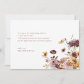 Rustic Fall Terracotta Mariage Merci Cartes (Dos)