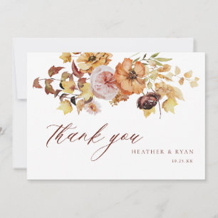 Rustic Fall Terracotta Mariage Merci Cartes
