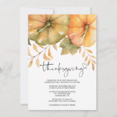 Rustic Fall Thanksgiving Dîner Invitation (Devant)