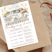 Rustic Fall Truck Progressive Thanksgiving Dinner Kaart