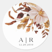 Rustic Fall verlaat bruiloft Ronde Sticker (Voorkant)