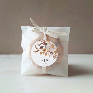 Rustic Fall verlaat bruiloft Ronde Sticker