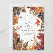 Rustic Fall verlaat bruiloft Save The Date (Voorkant)
