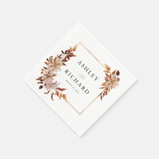 Rustic Fall verlaat bruiloft Servet (Hoek)