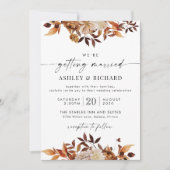 Rustic Fall verlaat huwelijksuitnodiging Kaart (Voorkant)