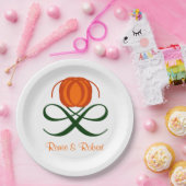 Rustic Fall Wedding Abstract Pumpkin Autumn Design Papieren Bordje (Feest)