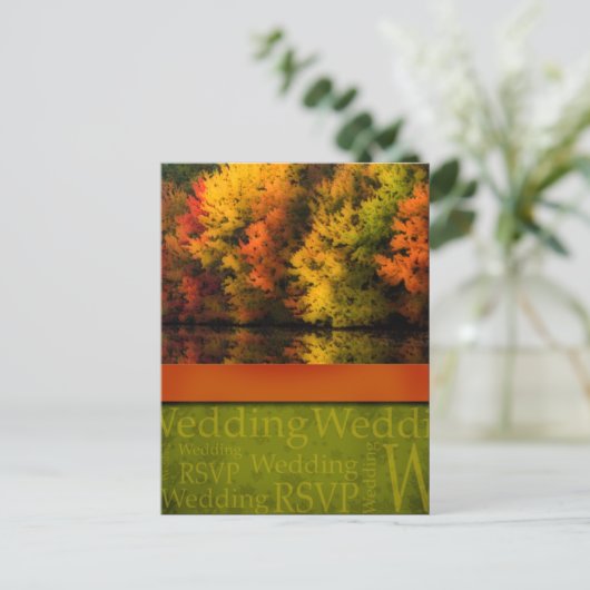 Rustic Fall Wedding Briefkaart (Staand voorkant)
