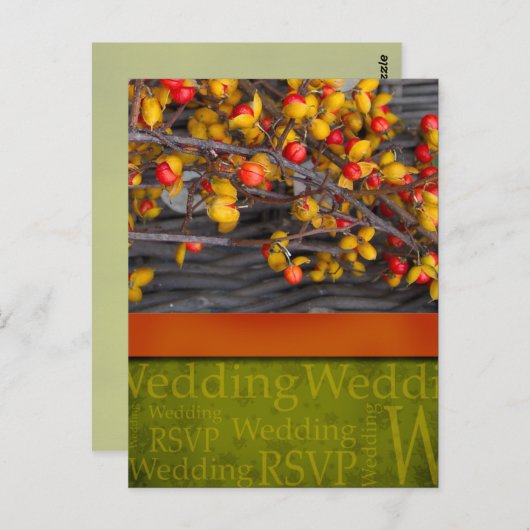 Rustic Fall Wedding Briefkaart (Voorkant / Achterkant)