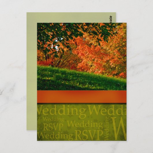 Rustic Fall Wedding Briefkaart (Voorkant / Achterkant)