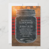 Rustic Fall Wedding Country Mason Jar Kaart (Voorkant)
