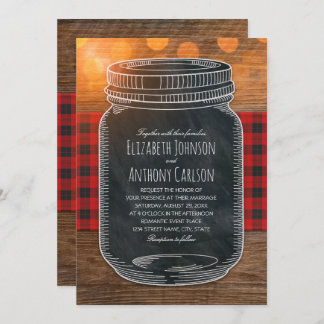 Rustic Fall Wedding Country Mason Jar Kaart