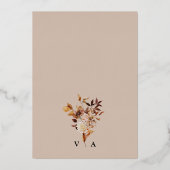 Rustic Fall Wedding Folie Uitnodiging (Achterkant)