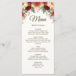 Rustic Fall Wedding Menu Kaart | Bourgondische Roz