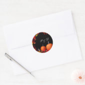 Rustic Fall Wedding Pumpkin Monogram Envelope Seal Ronde Sticker (Envelop)