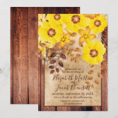 Rustic Fall Wedding Yellow Wilde Rozen Kaart (Voorkant / Achterkant)
