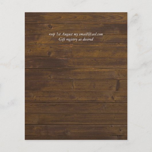 Rustic Fall WOODLAND Feuilles mariage Invitations (Dos)