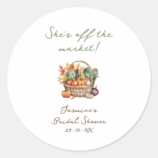 Rustic Fall Ze is van de markt Bruidsontbijt Ronde Sticker (Voorkant)