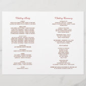 Rustic Falling Feuille Mariage de automne Programm (Dos)