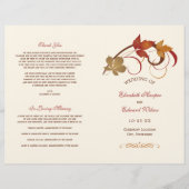 Rustic Falling Feuille Mariage de automne Programm (Devant)