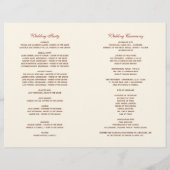 Rustic Falling Feuille Mariage de automne Programm (Dos)