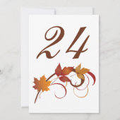 Rustic Falling Feuille Numéro de table (Dos)