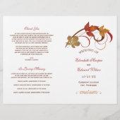 Rustic Falling Leaves Fall Wedding Programs (Voorkant)