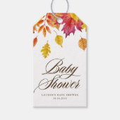 Rustic Falling verlaat Garland Autumn Baby shower Cadeaulabel (Voorkant)