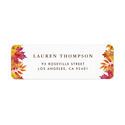 Rustic Falling verlaat Garland herfstbruiloft Etiket (Voorkant)