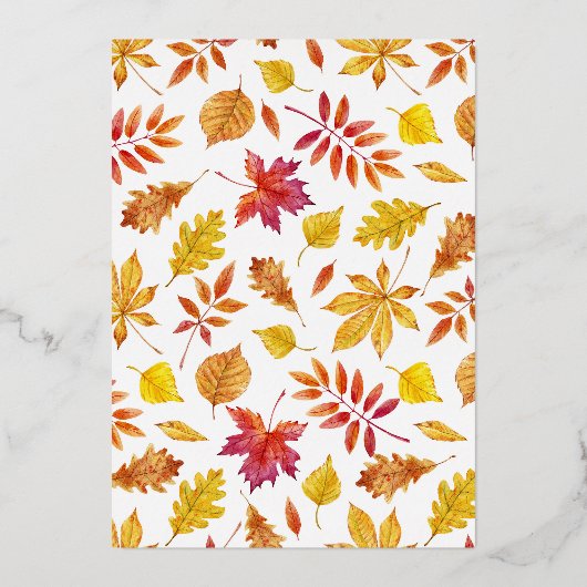 Rustic Falling verlaat Garland herfstbruiloft Folie Uitnodiging (Achterkant)