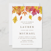 Rustic Falling verlaat Garland herfstbruiloft Kaart (Voorkant)