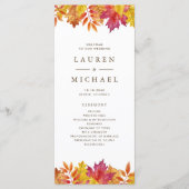 Rustic Falling verlaat Garland herfstbruiloft Programma (Voorkant)