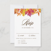 Rustic Falling verlaat Garland herfstbruiloft RSVP Kaartje (Voorkant)