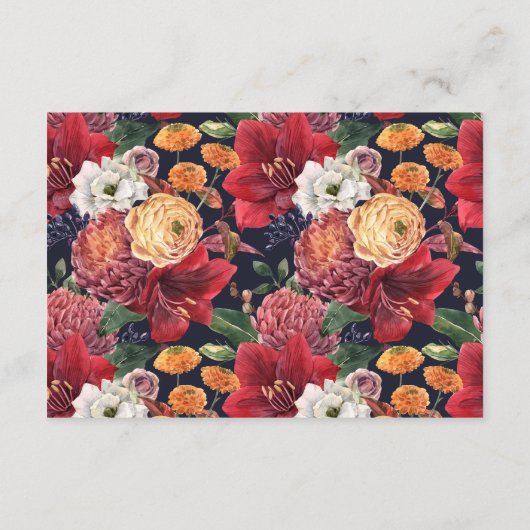 Rustic Falling verlaat herfstbruiloftsdetails Informatiekaartje (Achterkant)