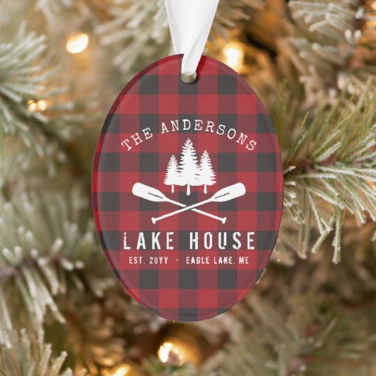 Rustic Family Lake maison Arbres Red Buffalo Plaid (Arbre)