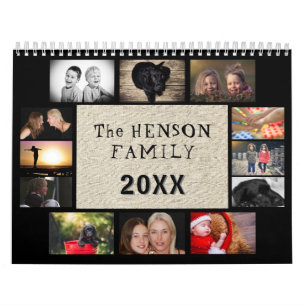 Rustic Family Maandelijkse foto's Jaar 2026 Kalender
