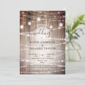 Rustic Farm Light Jar Invitation bois Vintage (Debout devant)