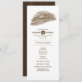 Rustic Farm, Programme de mariage sur le bois de g (Devant / Derrière)