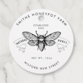 Rustic Farm shop miel pot étiquette petite entrepr (Devant)