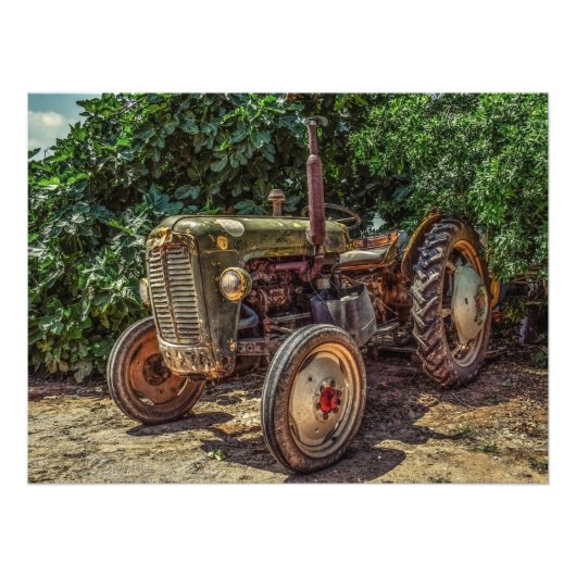 Rustic farm tractor foto afdruk (Voorkant)