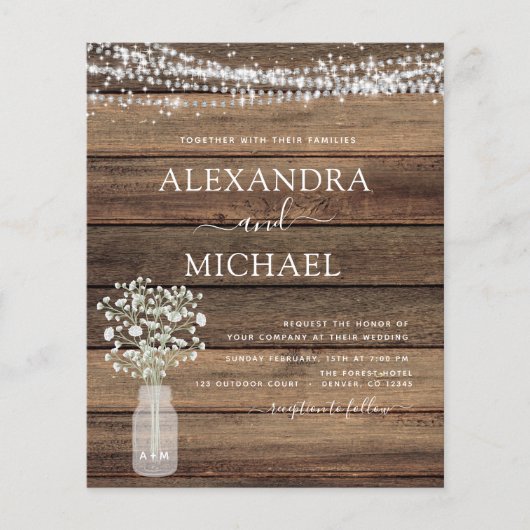 Rustic Farmhouse Baby's Breath Jar Wedding (Voorkant)