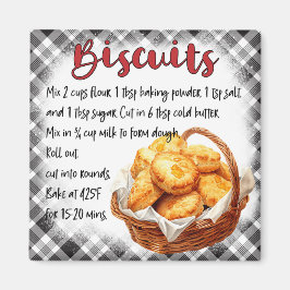Rustic Farmhouse Biscuit Recipe Gingham Decor  Magneet