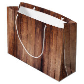 Rustic Farmhouse Brown Barn Wood Groot Cadeauzakje (Achterkant Gekanteld)