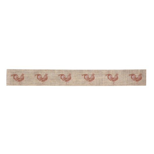 Rustic Farmhouse Burlap Chicken Pattern Lint (Voorkant)