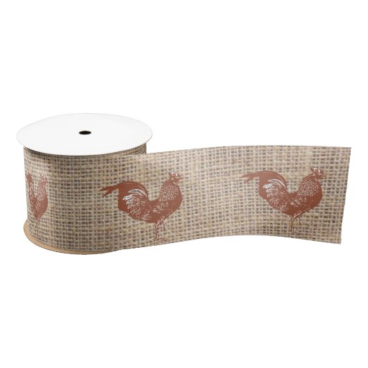 Rustic Farmhouse Burlap Chicken Pattern Lint (Spoel)