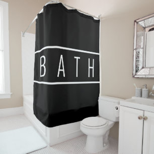 Rustic Farmhouse Chic Black White Douchegordijn