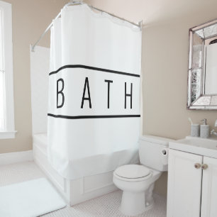 Rustic Farmhouse Chic White Black Douchegordijn