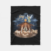 Rustic Farmhouse Christmas Joy Nativity Fleece Deken (Voorkant)