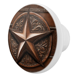 Rustic Farmhouse Cowboy Western Country Texas Star Keramische Knop